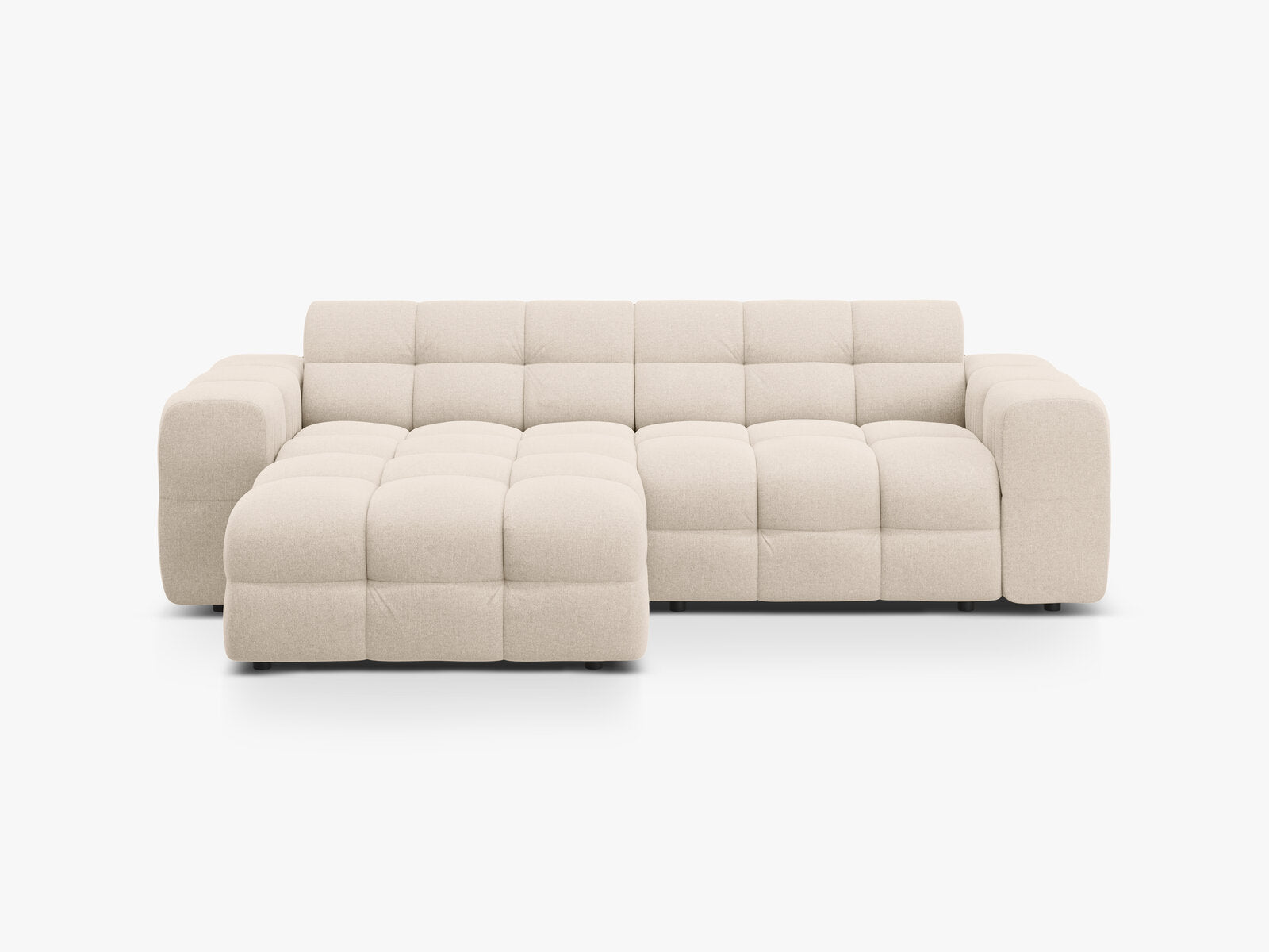 Micadoni Ecksofa Kendal 4-Sitzer Links Strukturierter Stoff Beige