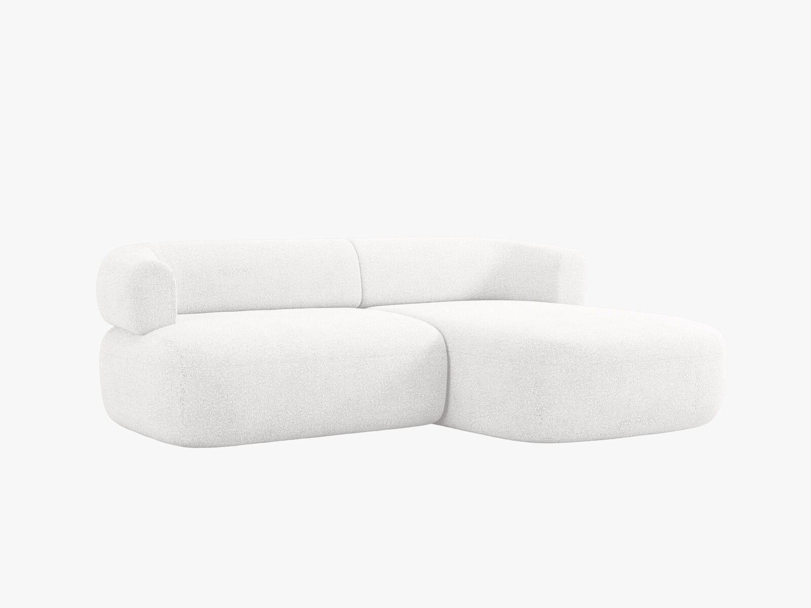 Micadoni 5-Sitzer Ecksofa Jenny Kleine Version Rechts Boucle Now or Never Elfenbein