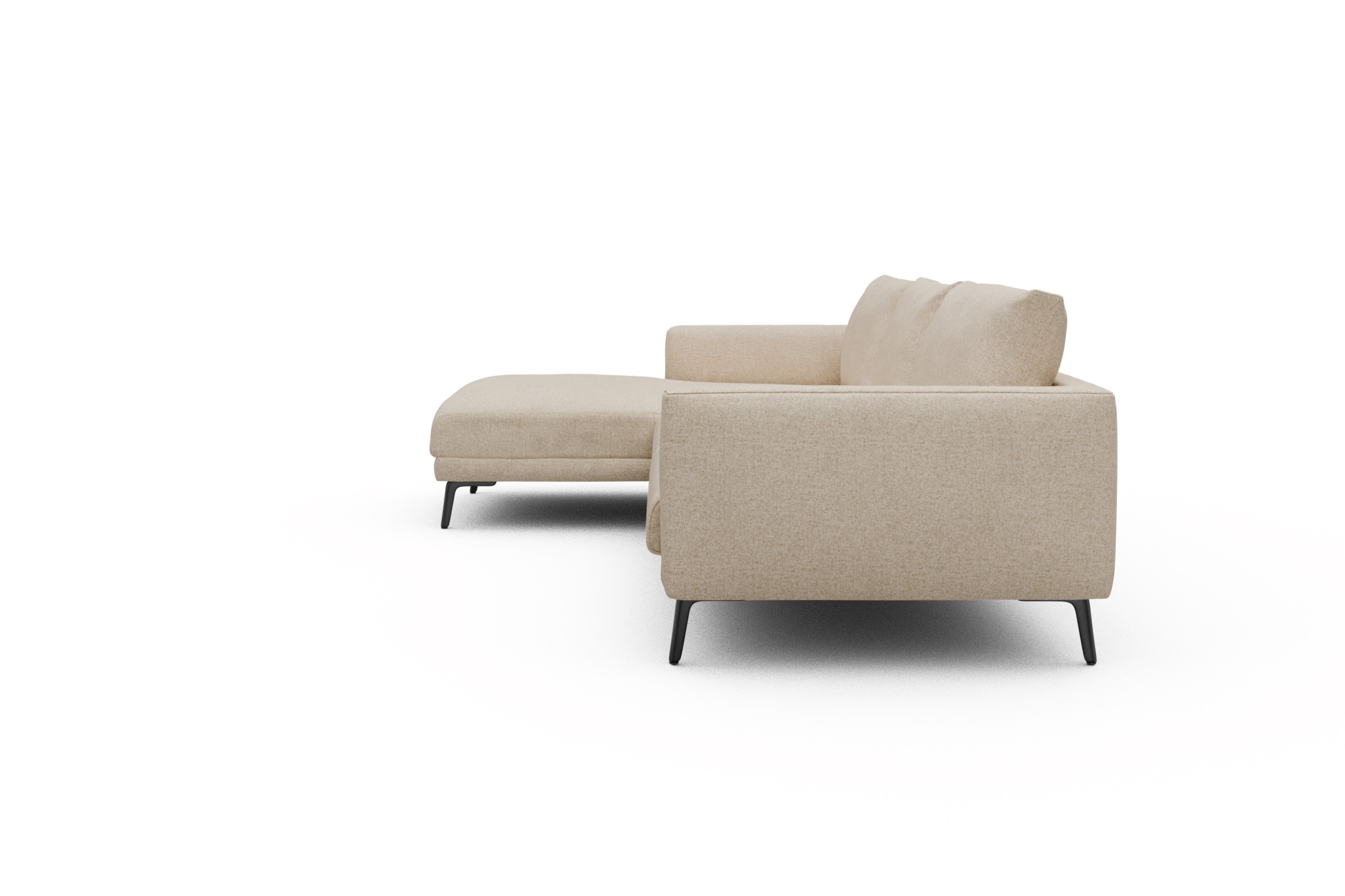 Ecksofa Karl Chaiselongue links mit 2,5-Sitzer Casone-Natural-Beige