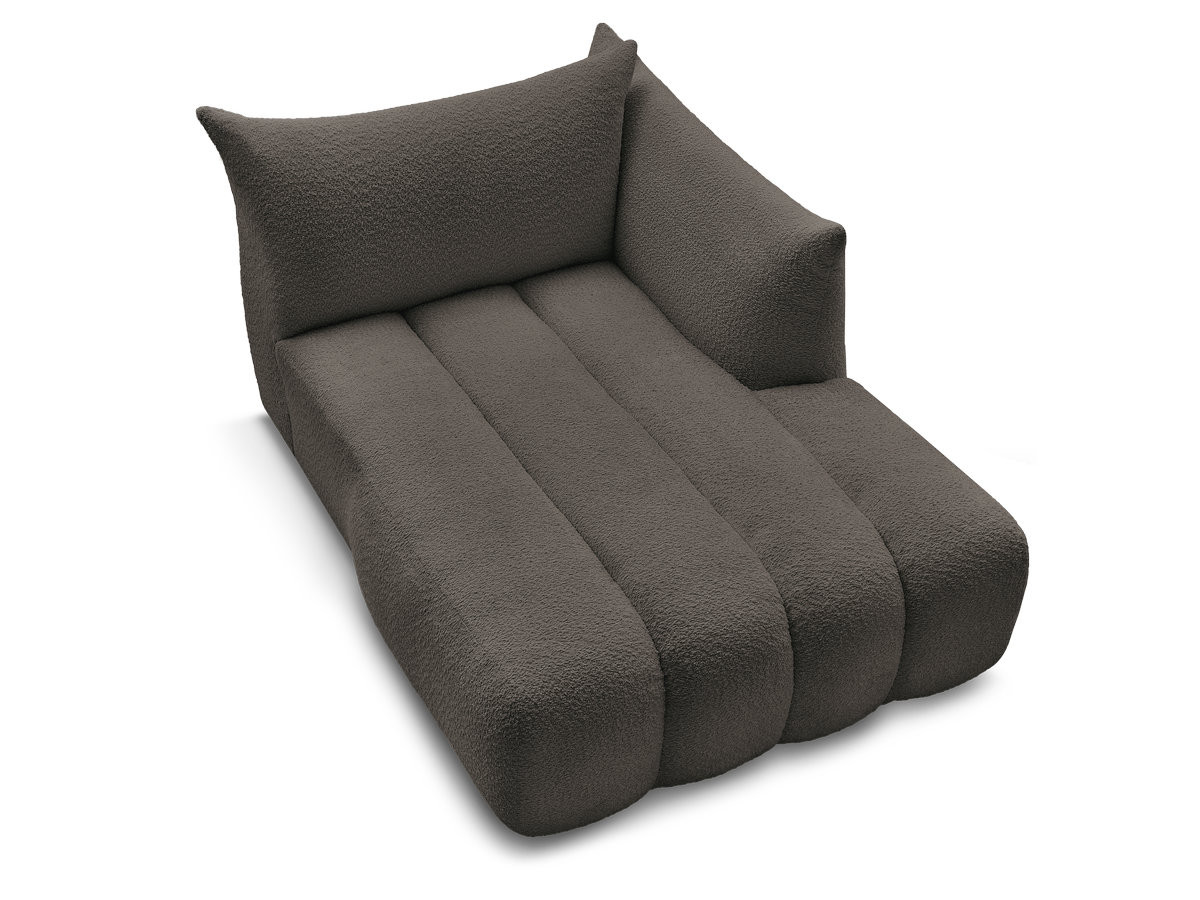 Bobochic Azra Méridienne-Modul Bouclé-Stoff Braun Ecke rechts