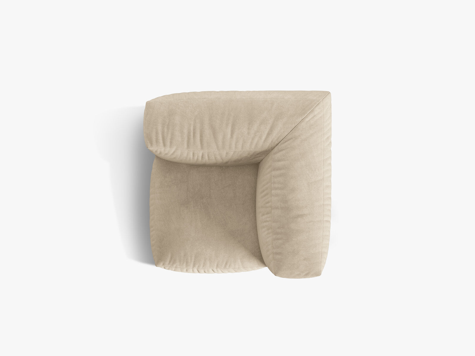 Micadoni Eckmodul Martina 1-Sitzer Klein Samt Vogue Helles Beige