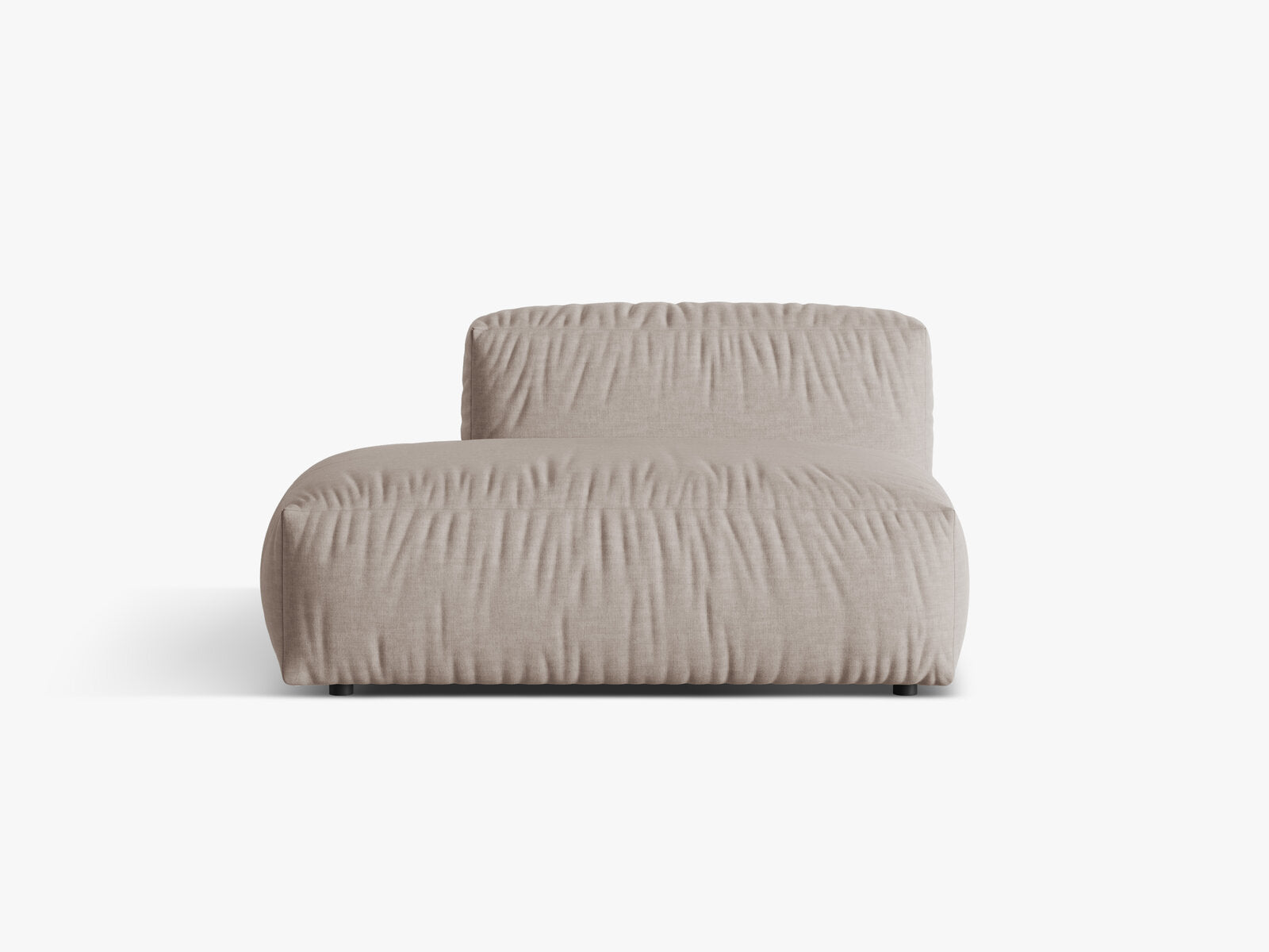 Micadoni Ecksofa-Modul Martina 1-Sitzer Strukturierter Stoff Boston Dunkelbeige Links