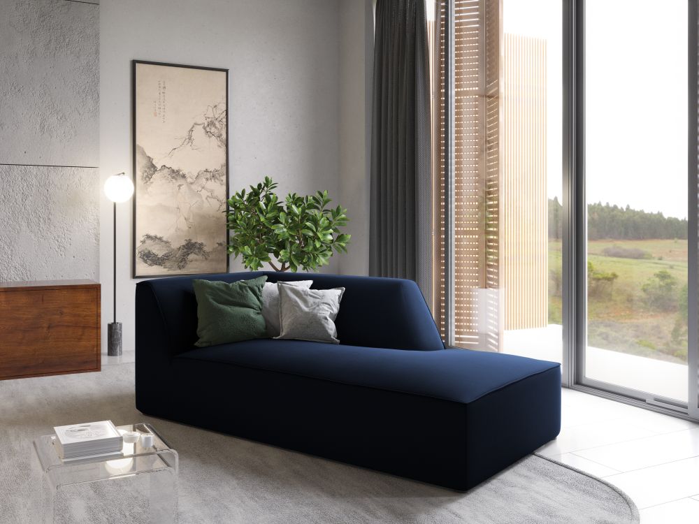 Cosmopolitan Design Chaiselongue Siena Samt Salvador Königsblau Rechts