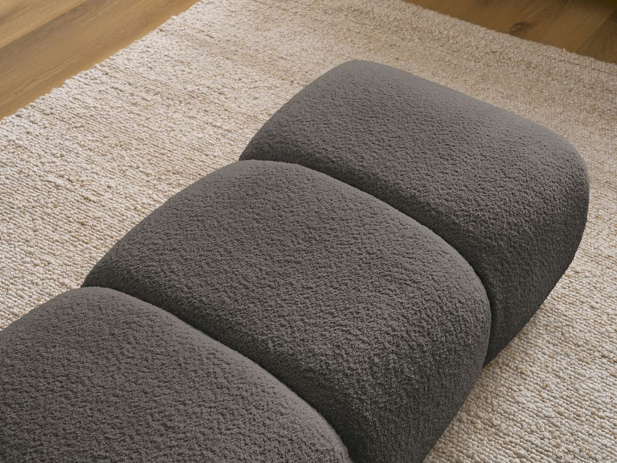 Bobochic Pamira Pouf Bouclé-Stoff Braun