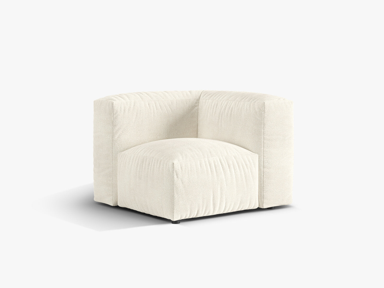 Micadoni Eckmodul Martina 1-Sitzer Klein Boucle Monet Elfenbein