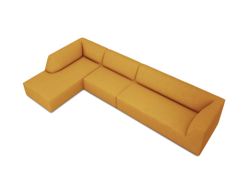 Cosmopolitan Design Ecksofa Siena 5-Sitzer Strukturierter Stoff Ottawa Gelb Links