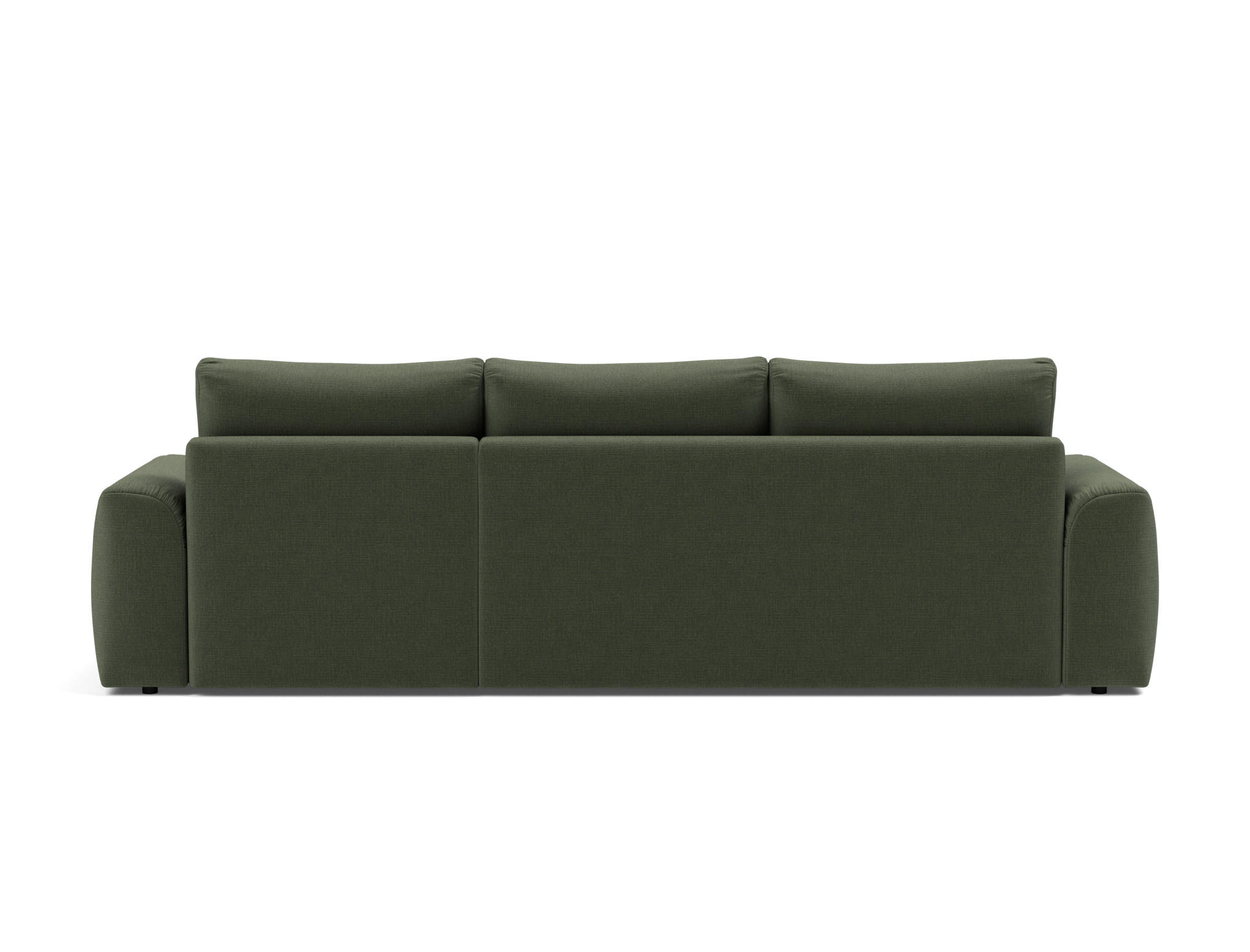 Schlafsofa Norum mit Chaiselongue und Chunky-Armlehnen Chenille Esina 413-Olive-Green