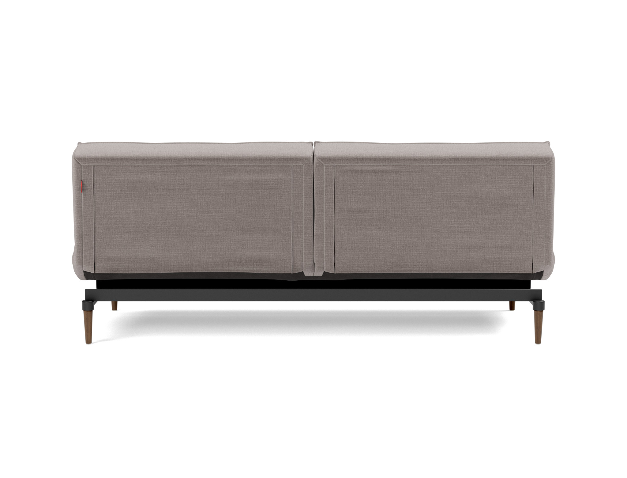 Schlafsofa Splitback Chenille Esina 418-Truffle Beine Styletto Eiche dunkel