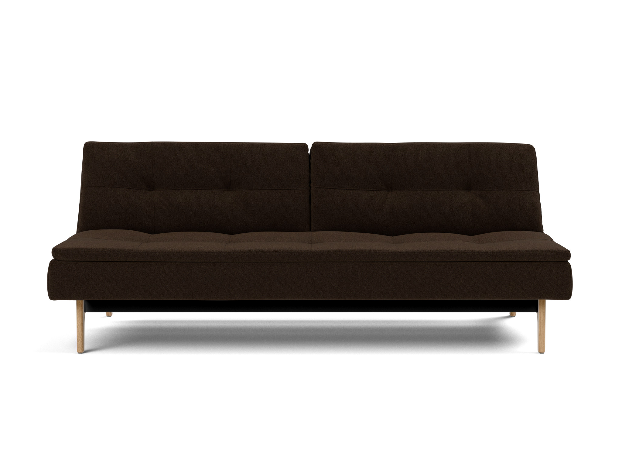Schlafsofa Dublexo Strukturierter Stoff Taura 358-Chocco Beine Eiche