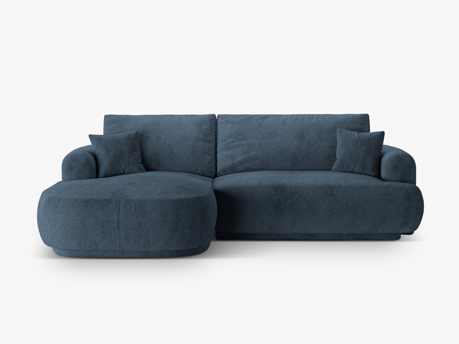 Micadoni Ella Ecksofa 5-Sitzer mit Schlaffunktion Links Strukturierter Stoff Sorella Dunkelblau