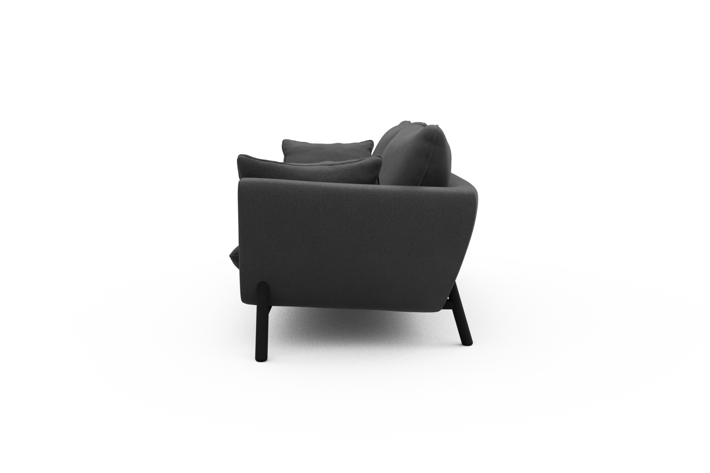 Sofa Emil 3-Sitzer Beinfarbe Eiche Schwarz Satya-Zinc