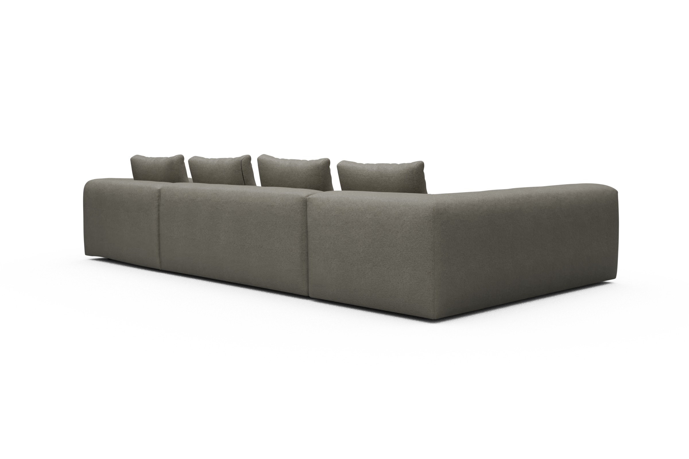 Wohnlandschaft Fred Chaiselongue rechts mit 2-Sitzer und lange Armlehne links Denari-Warm-Grey