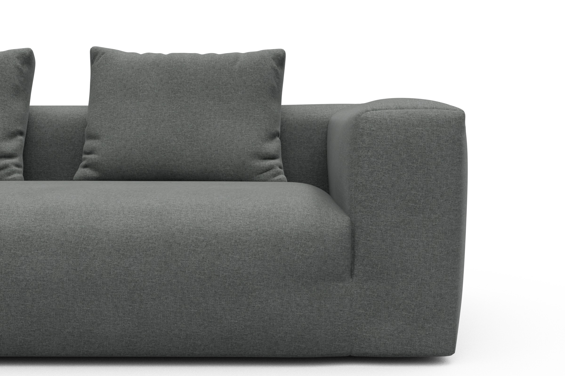 Wohnlandschaft Fred mit 2-Sitzer und Chaiselongue beidseitig Satya-Steel