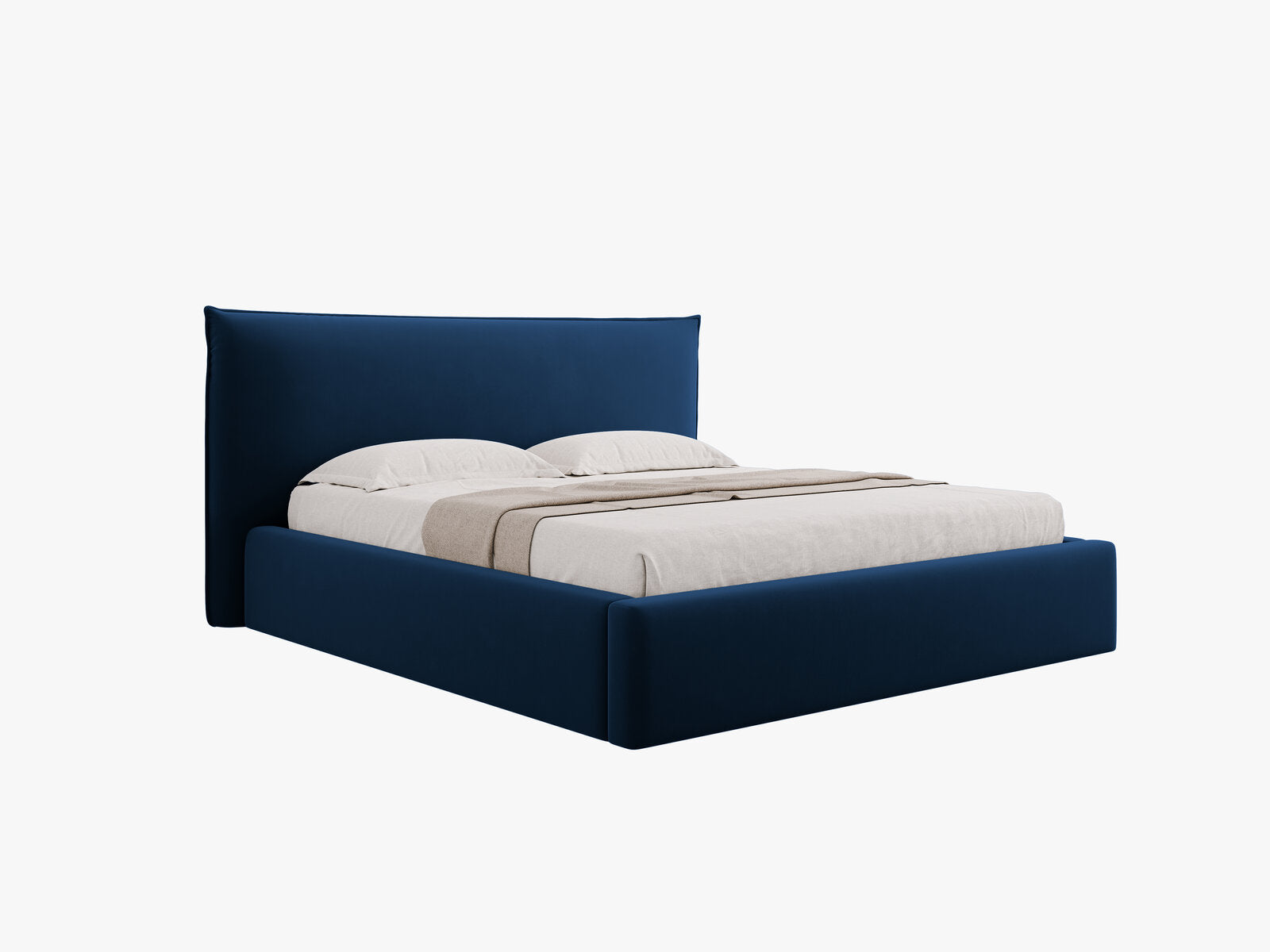Micadoni Bett Kaelle Samt Bluvel Königsblau 160x200