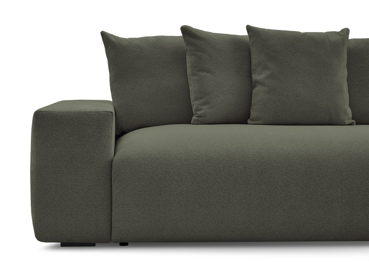 Bobochic Voltaire Schlafsofa 3-Sitzer mit Bettkasten Melange-Stoff Grün