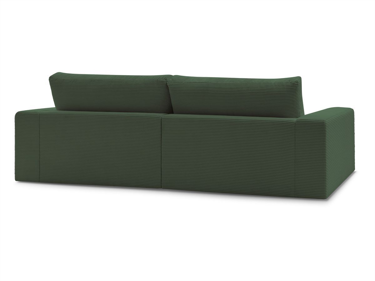Bobochic Leonard Sofa 4-Sitzer mit Pouf 274 × 109 cm Cordsamt Dunkelgrün