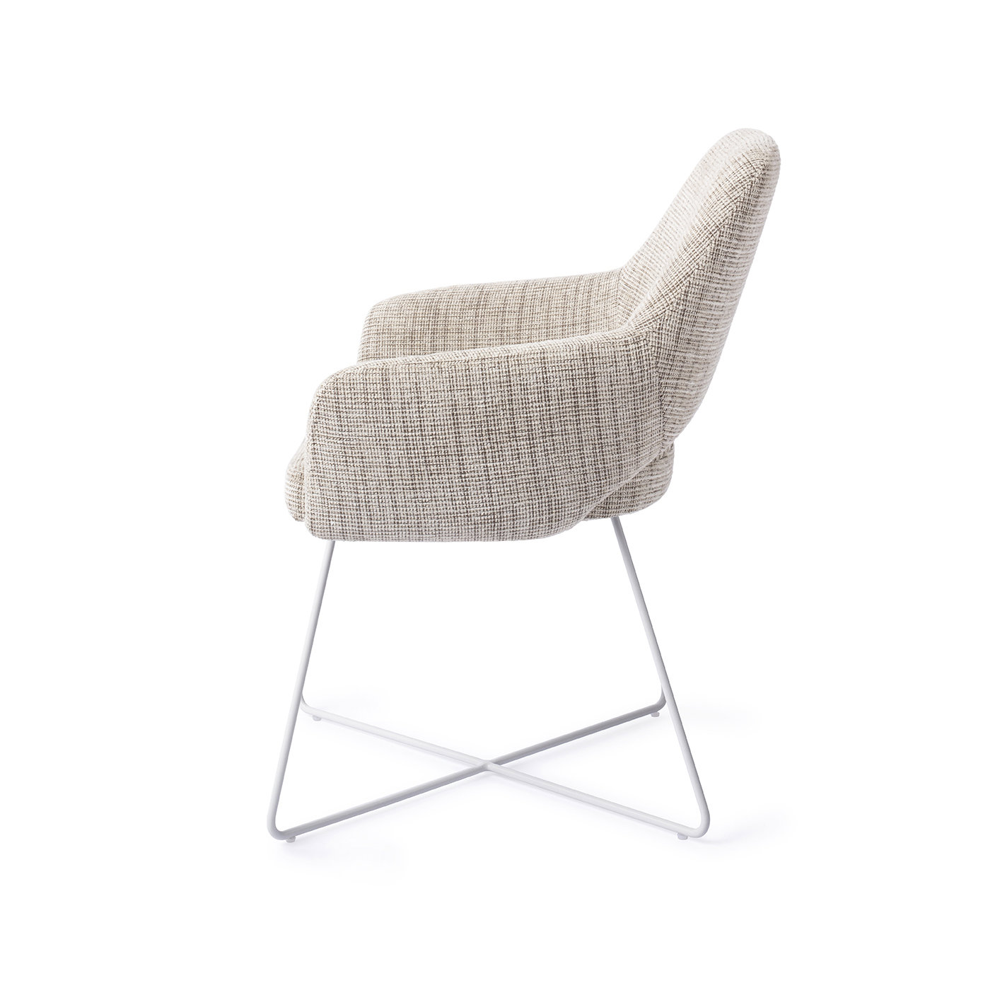 Jesper Home Esszimmerstuhl Yanai Caramel Grid Cross Weiß