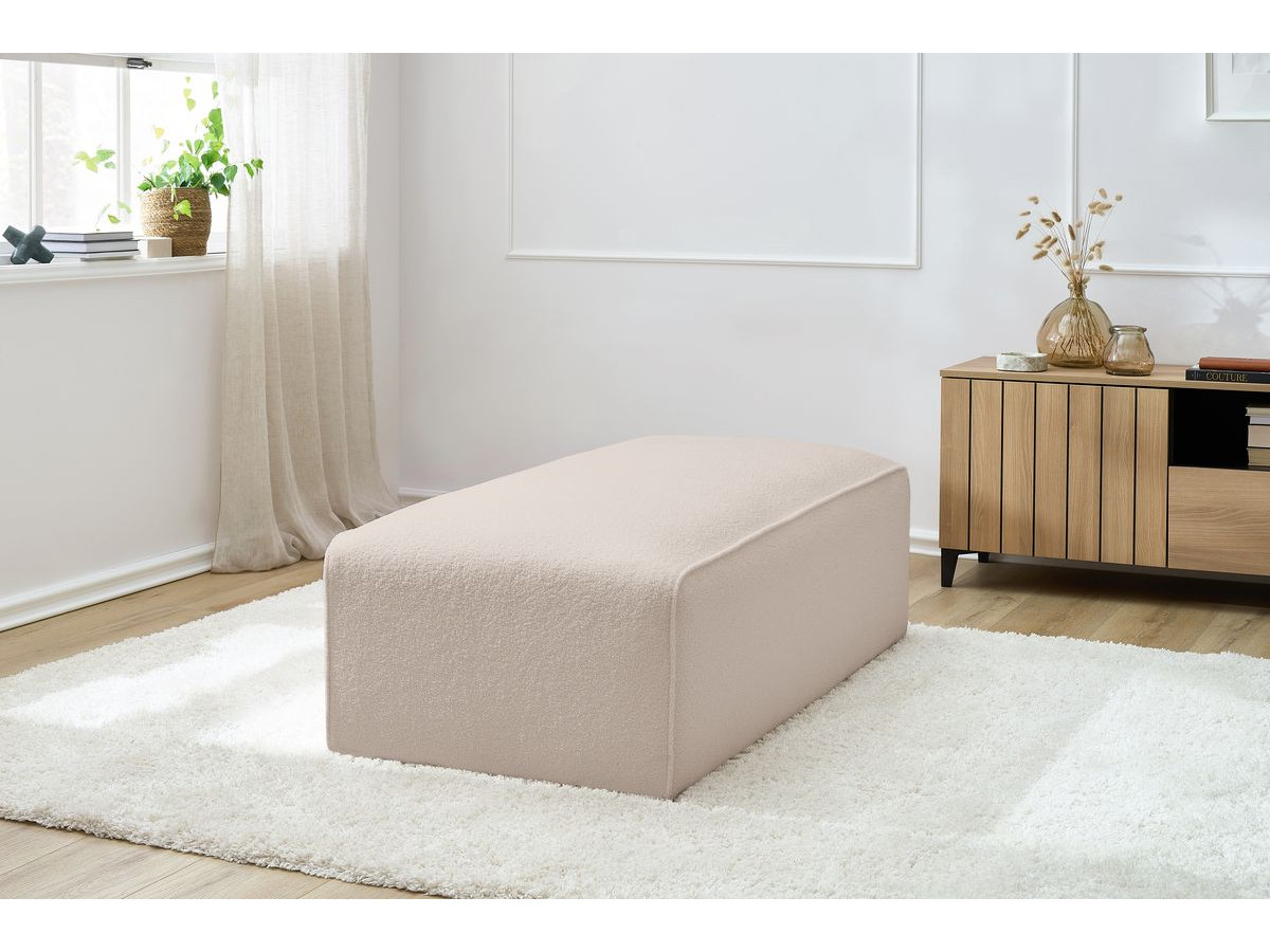 Bobochic Megeve Pouf Bouclé-Stoff Beige