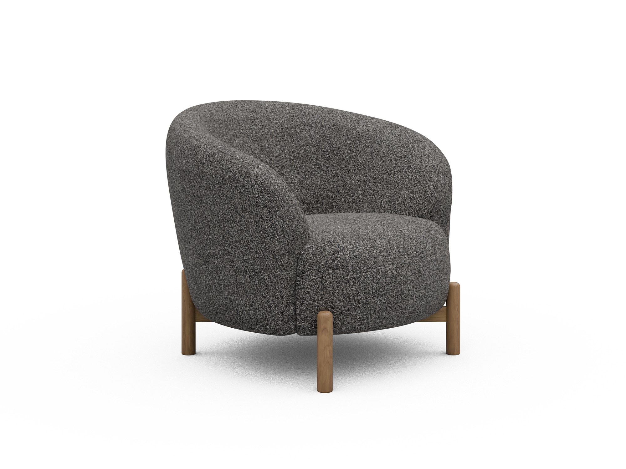 Sessel Ronda Holzbeine Eiche Natur Boucle Carreno 772-Salt-and-Pepper