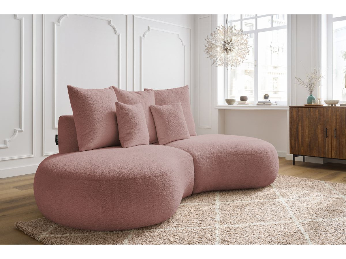Bobochic Saint-germain Sofa 3-Sitzer Bouclé-Stoff Rosa