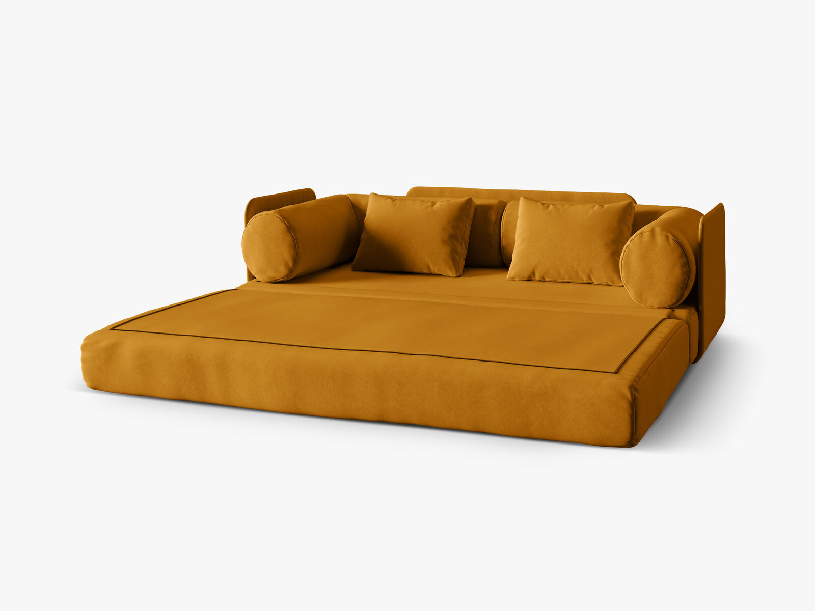 Micadoni Sofa Dreamy 3-Sitzer mit Schlaffunktion Samt Salvador Gelb