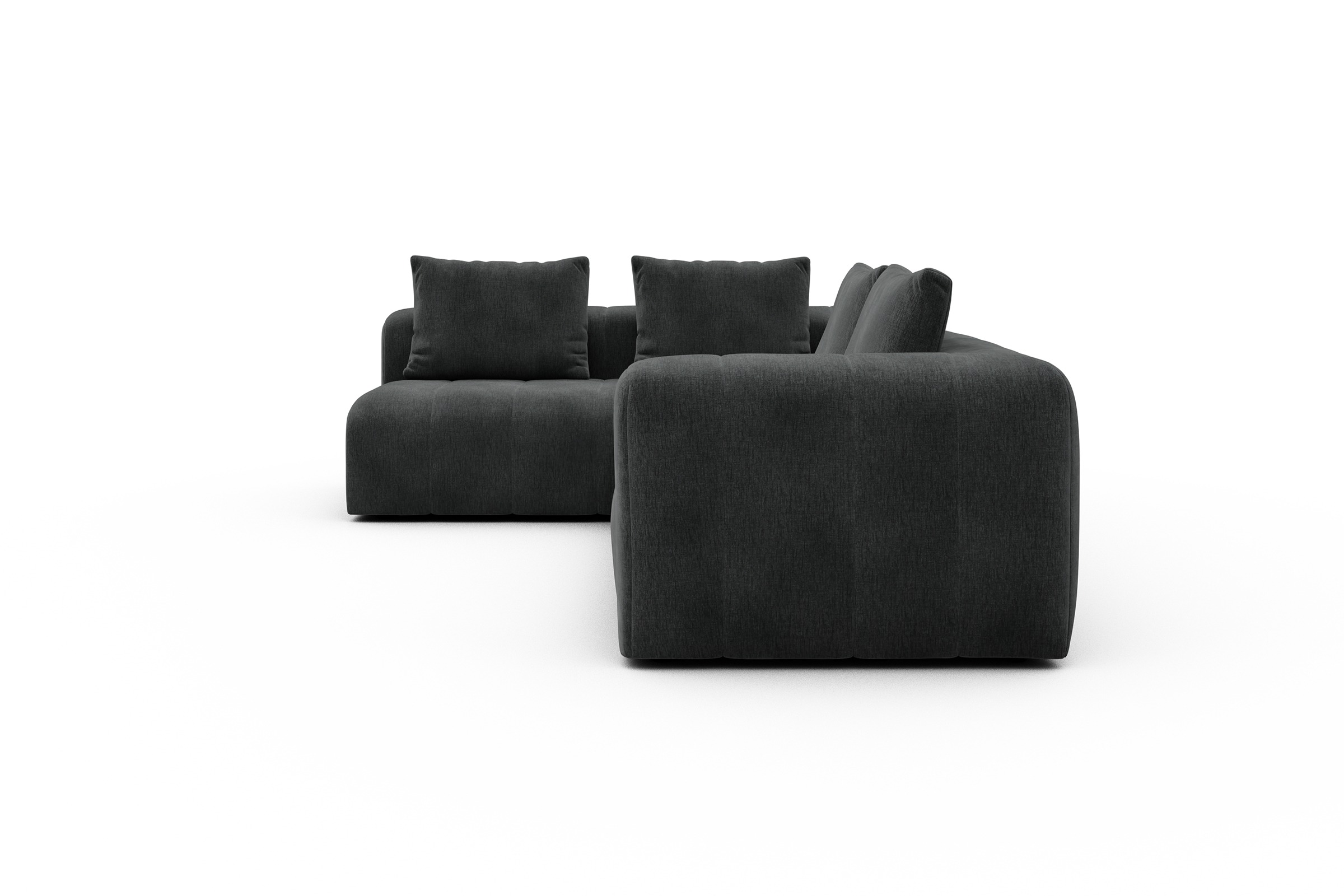 Ecksofa Hugo 2x 2,5-Sitzer Armlehne rechts Smooth-Deep-Warm-Grey