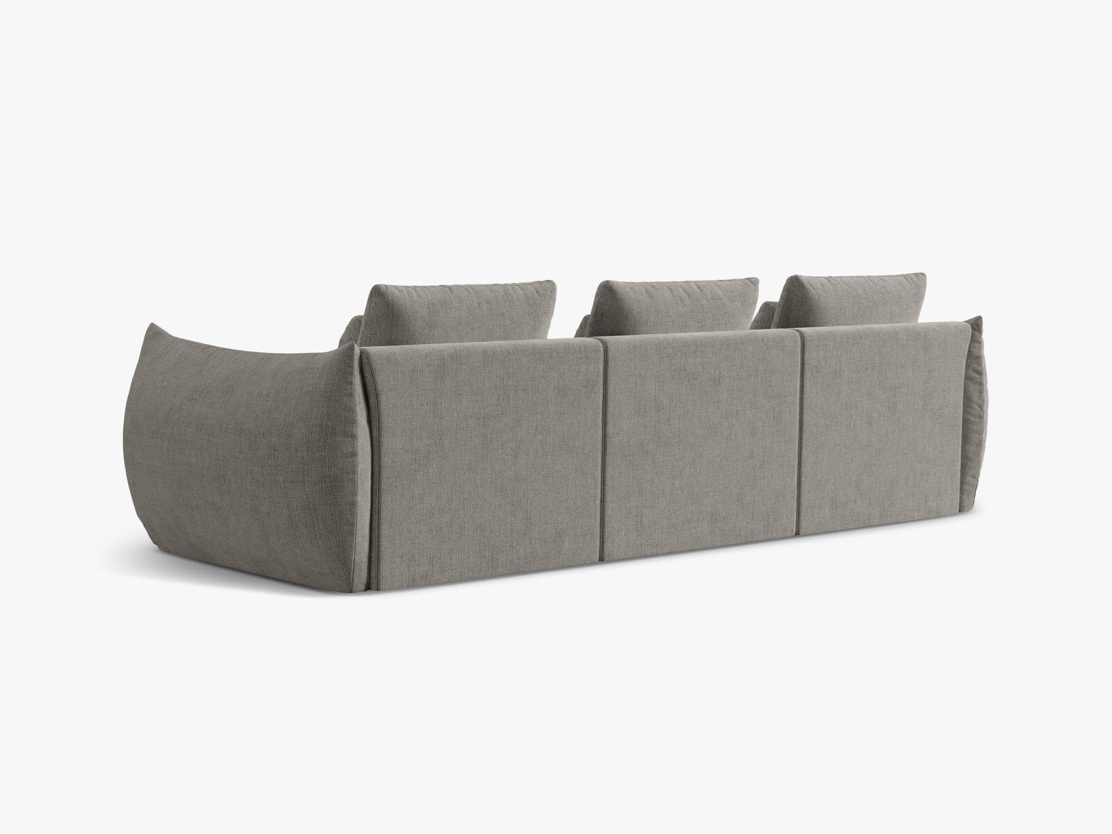 Micadoni Sofa Bloom 4-Sitzer Strukturierter Stoff Wind Hellgrau