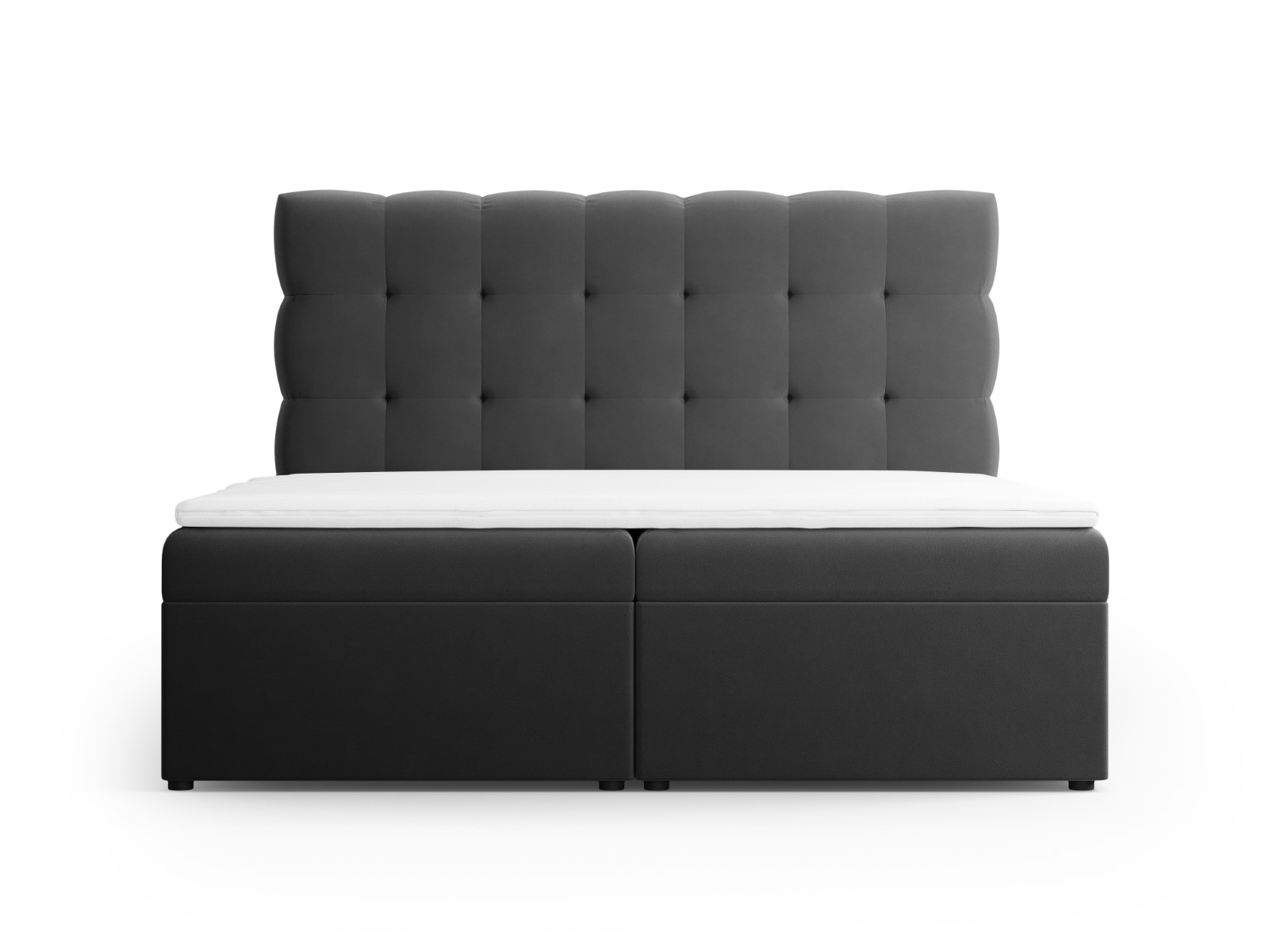 Cosmopolitan Design Boxspringbett Bali 140x200 Samt Bluvel Grau