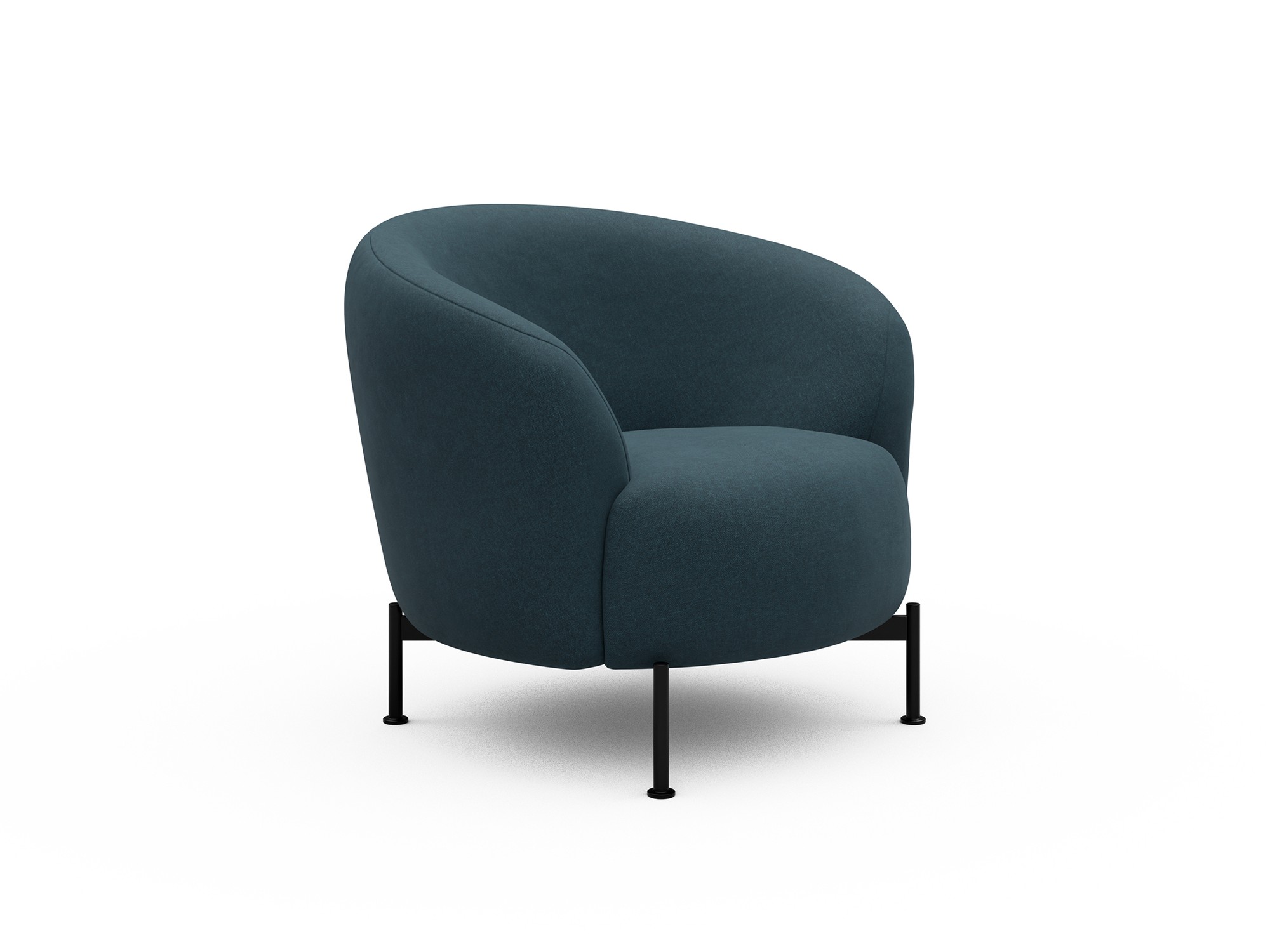 Sessel Ronda X-Metallgestell Schwarz Strukturierter Stoff Satya 443-Deep-Blue