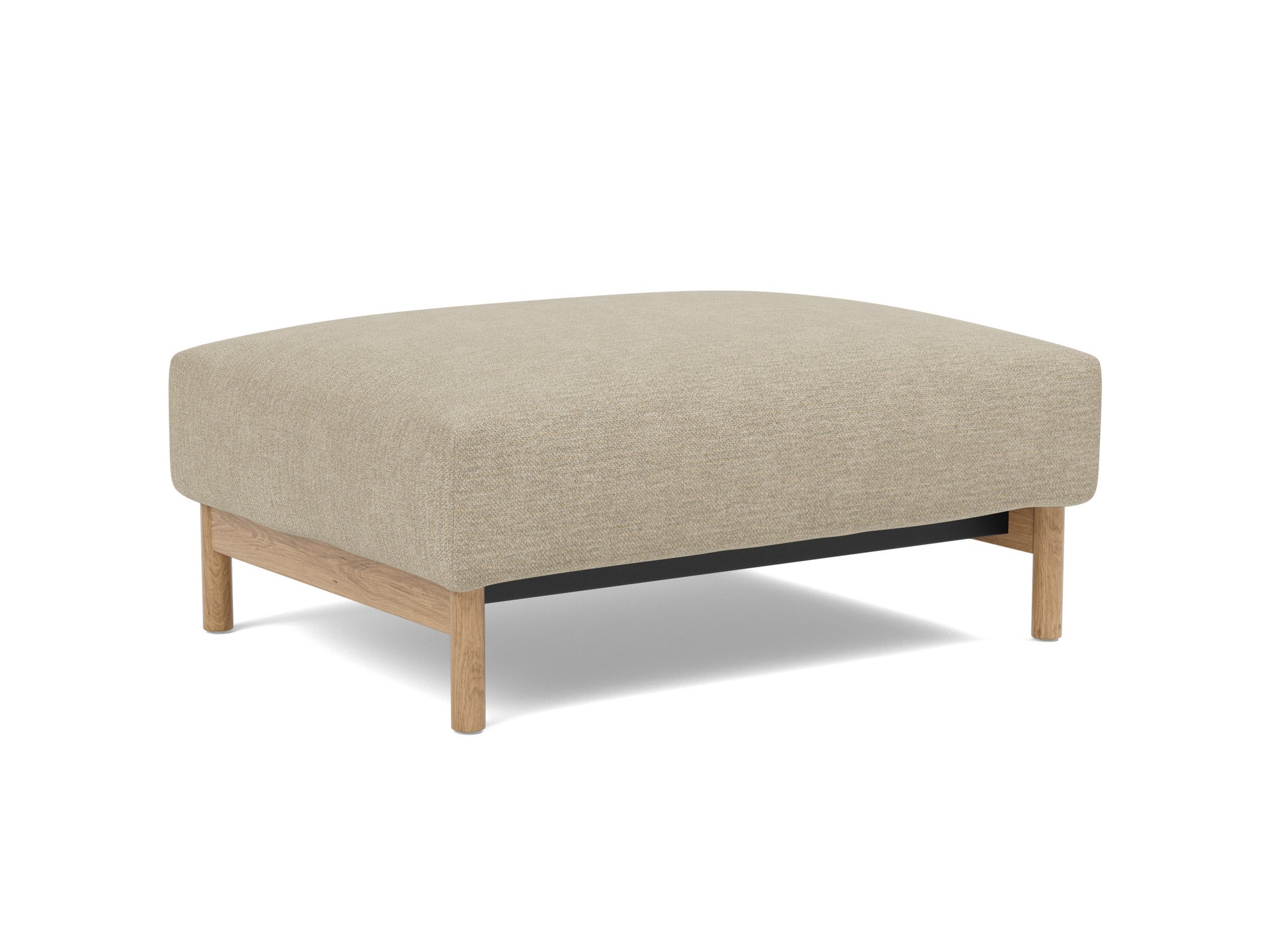 Hocker Malloy Strukturierter Stoff Taura 356-Sand Beine Eiche