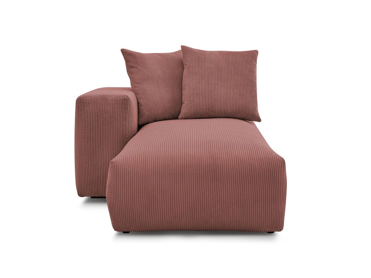 Bobochic Voltaire Méridienne-Modul Cordsamt Rosa Ecke links