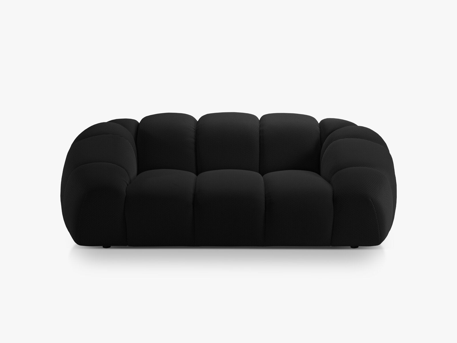Micadoni Sofa Diana 2-Sitzer 3D-Stoff Schwarz