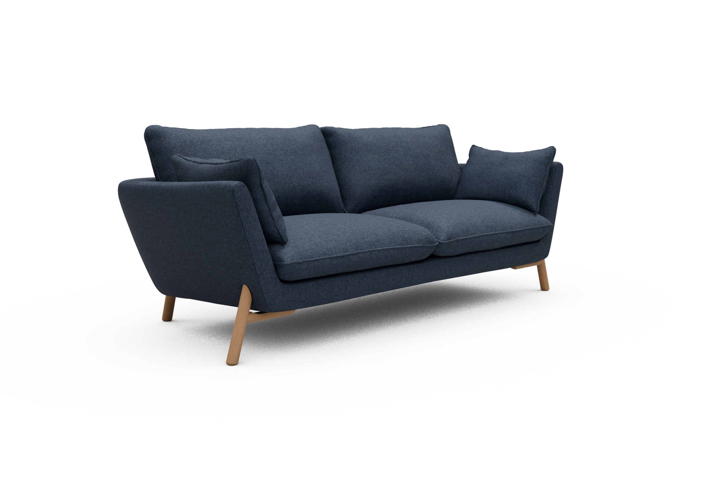 Sofa Emil 3-Sitzer Beinfarbe Eiche Natur Sama-Deep-Blue