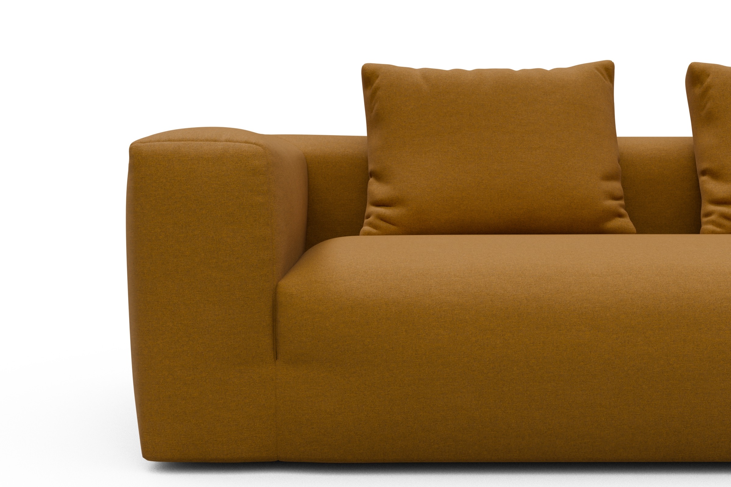 Ecksofa Fred Chaiselongue rechts mit 2,5-Sitzer Satya-Ocre