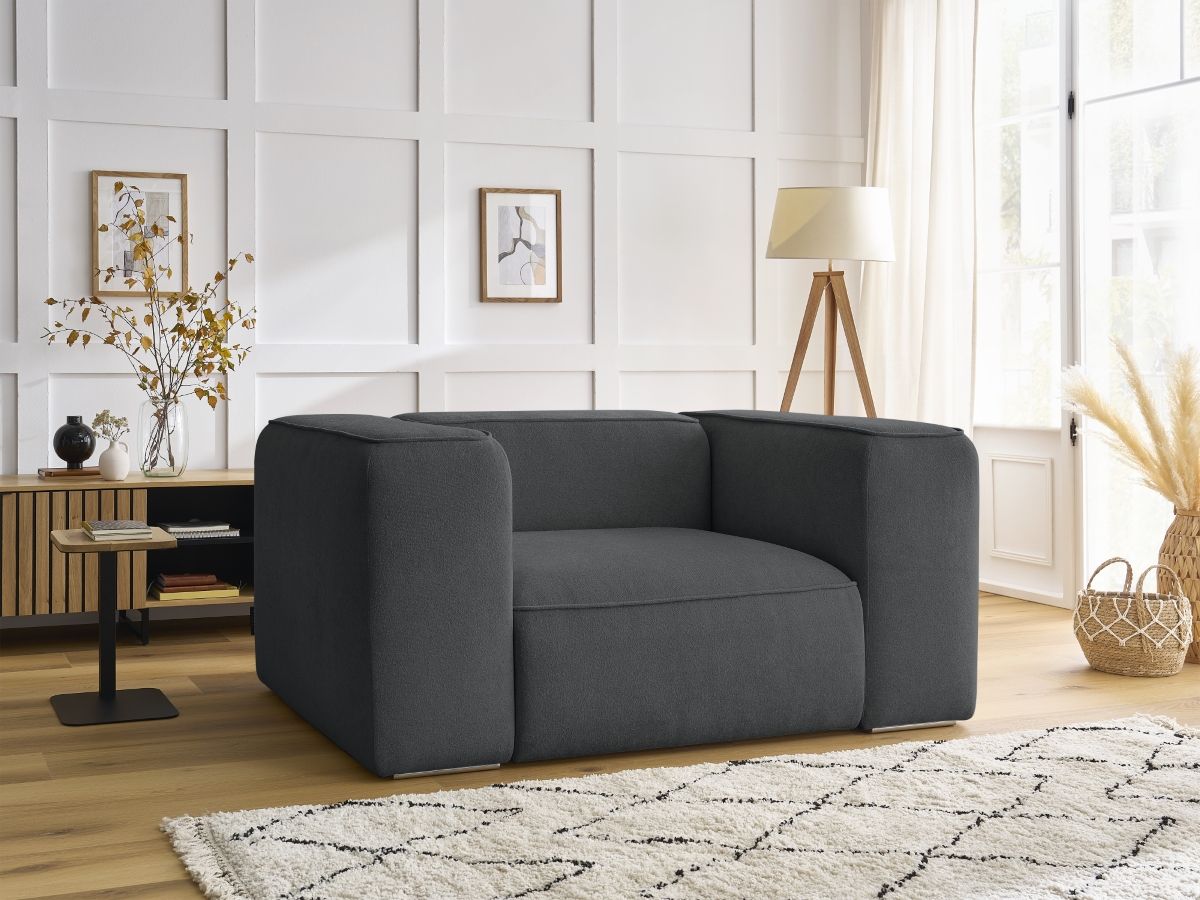 Bobochic Zephyr Sessel Strukturstoff Dunkelgrau