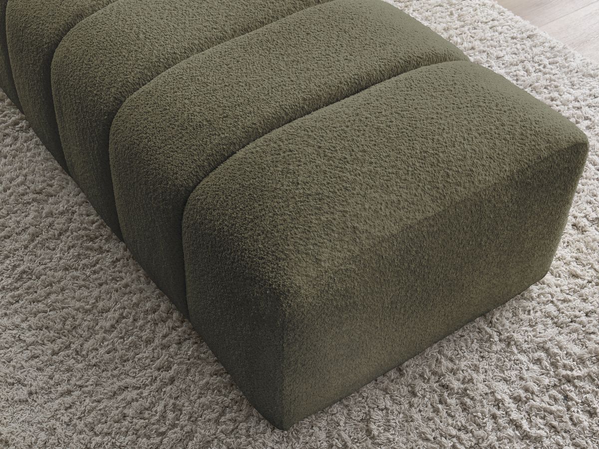 Bobochic Annecy Pouf Bouclé-Stoff Grün