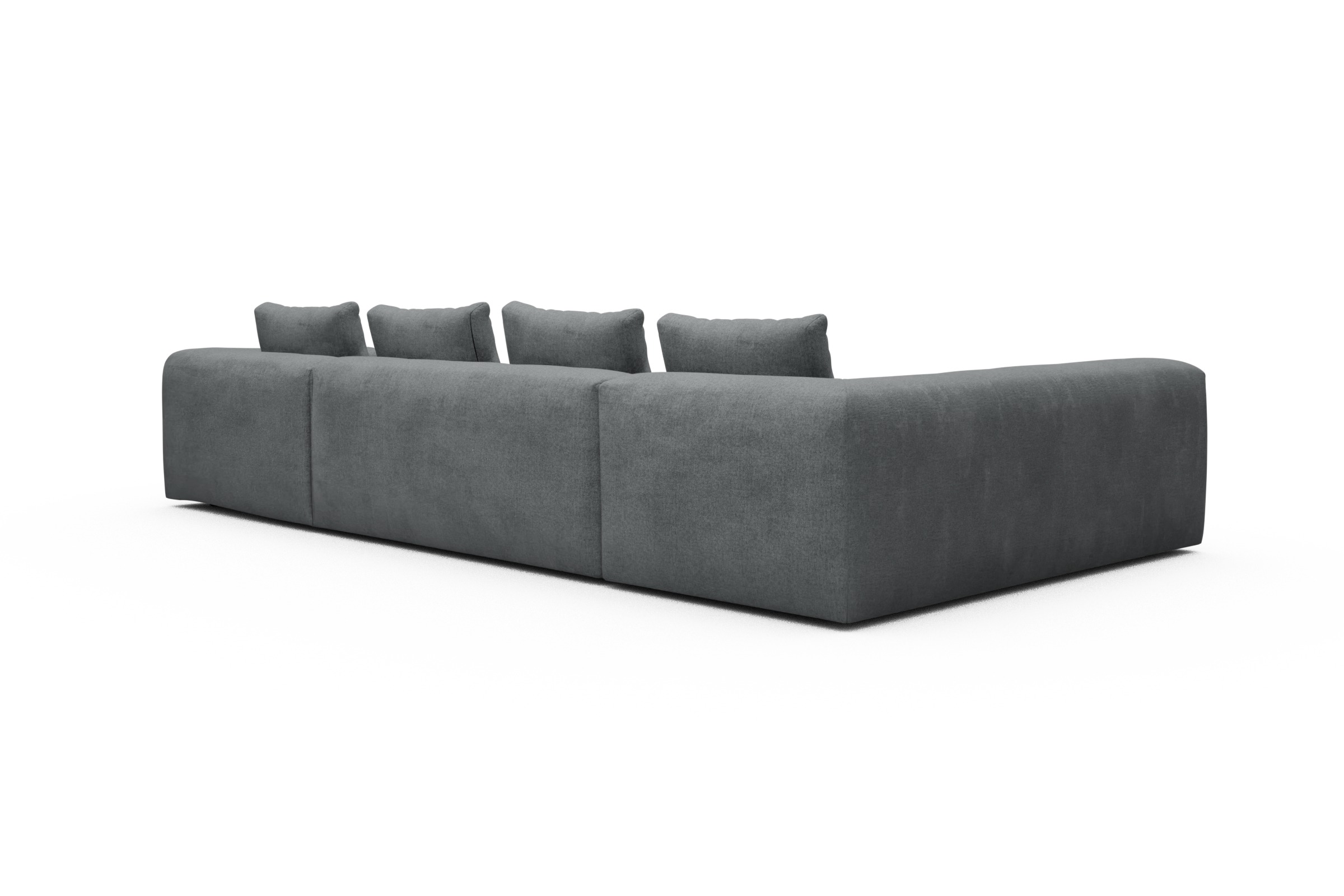 Wohnlandschaft Fred Chaiselongue rechts mit 2-Sitzer und lange Armlehne links Casone-Gravel-Grey