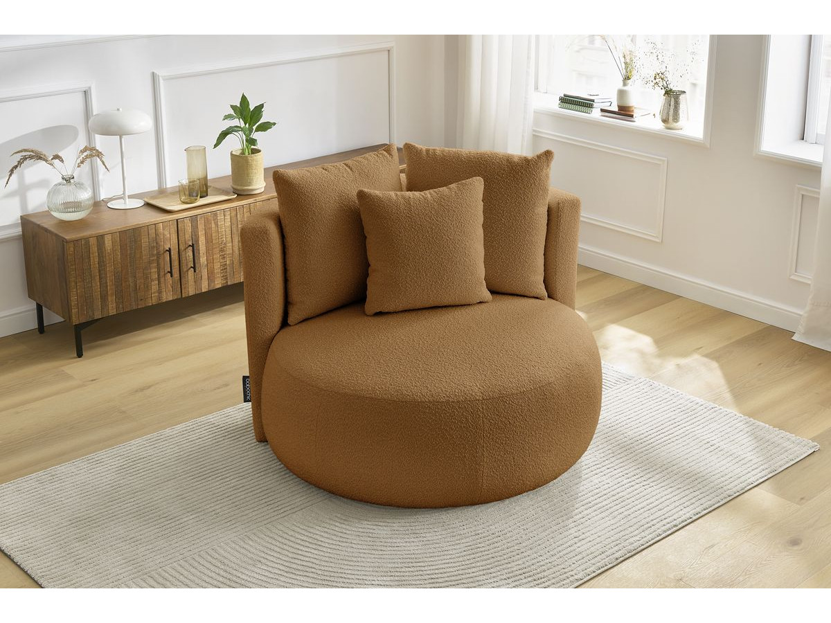 Bobochic Cesar Sessel Bouclé-Stoff Orange