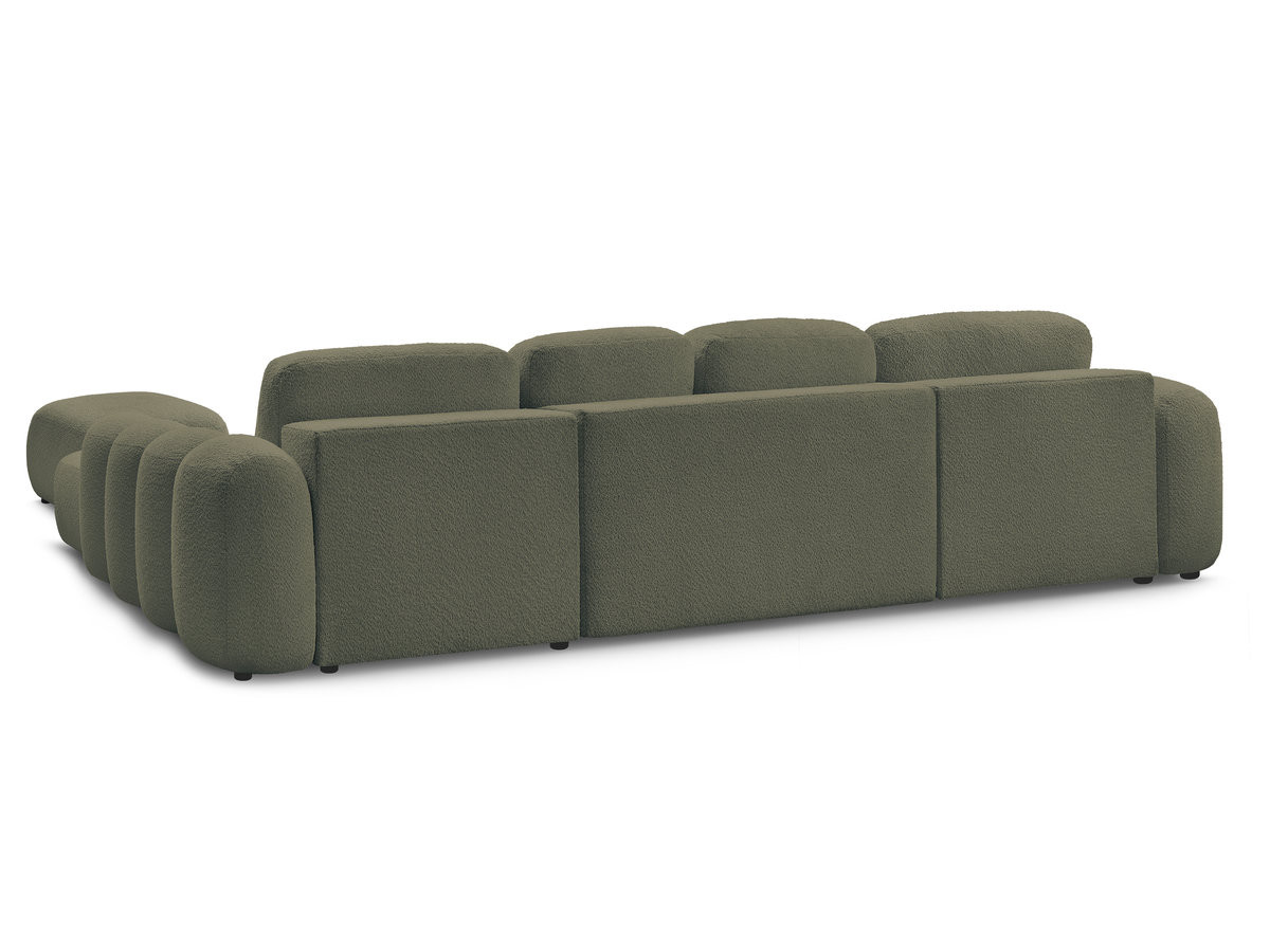 Bobochic Montaigne Wohnlandschaft mit Pouf Bouclé-Stoff Grün Ecke rechts