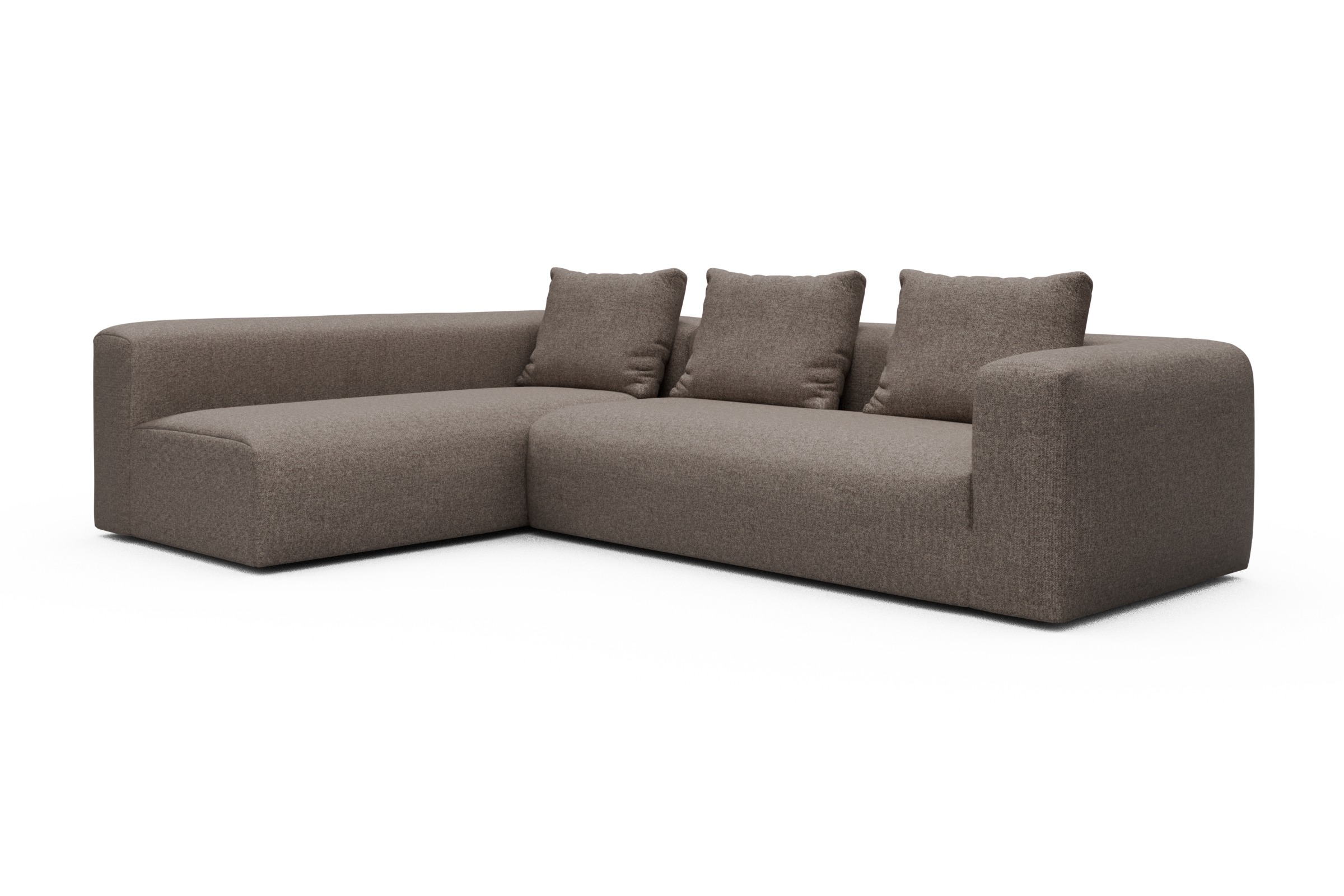 Ecksofa Fred 2x 2,5-Sitzer links offen Sama-Stone