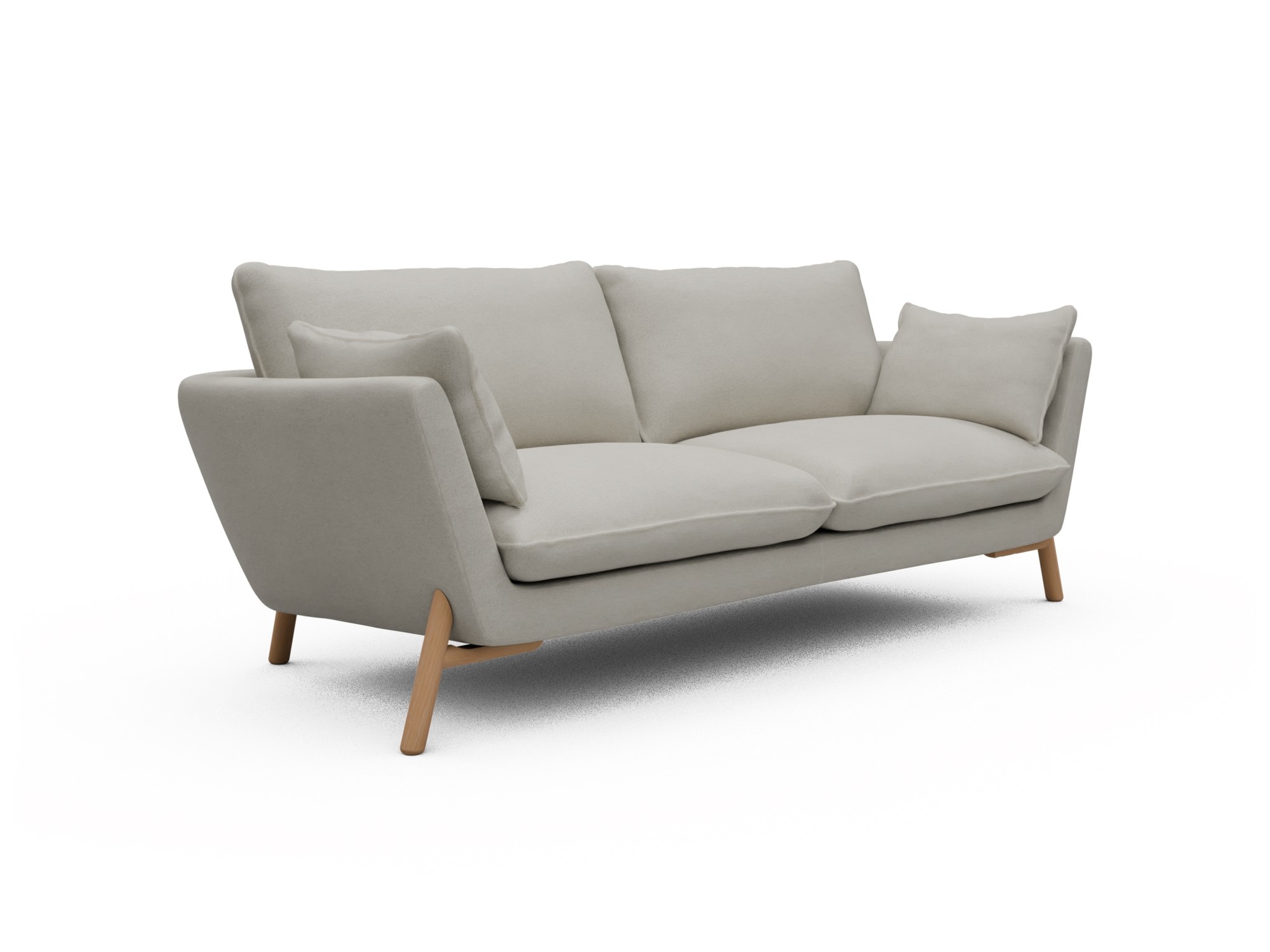 Skandi Home Sofa Emil 3-Sitzer Beinfarbe Eiche Natur Denari-Clean-Beige moebelfaktor