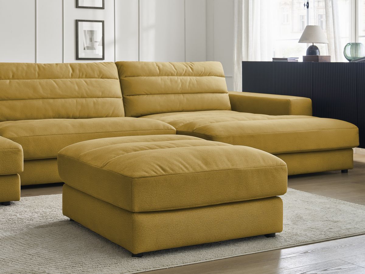 Bobochic Sierra Wohnlandschaft mit Pouf Samt Gelb