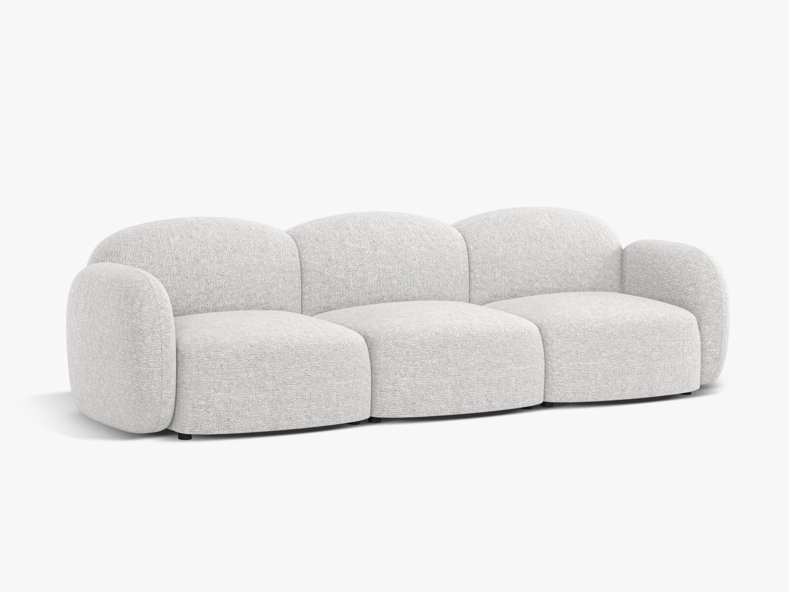 Micadoni Sofa Blair 3-Sitzer Chenille Eden Silber