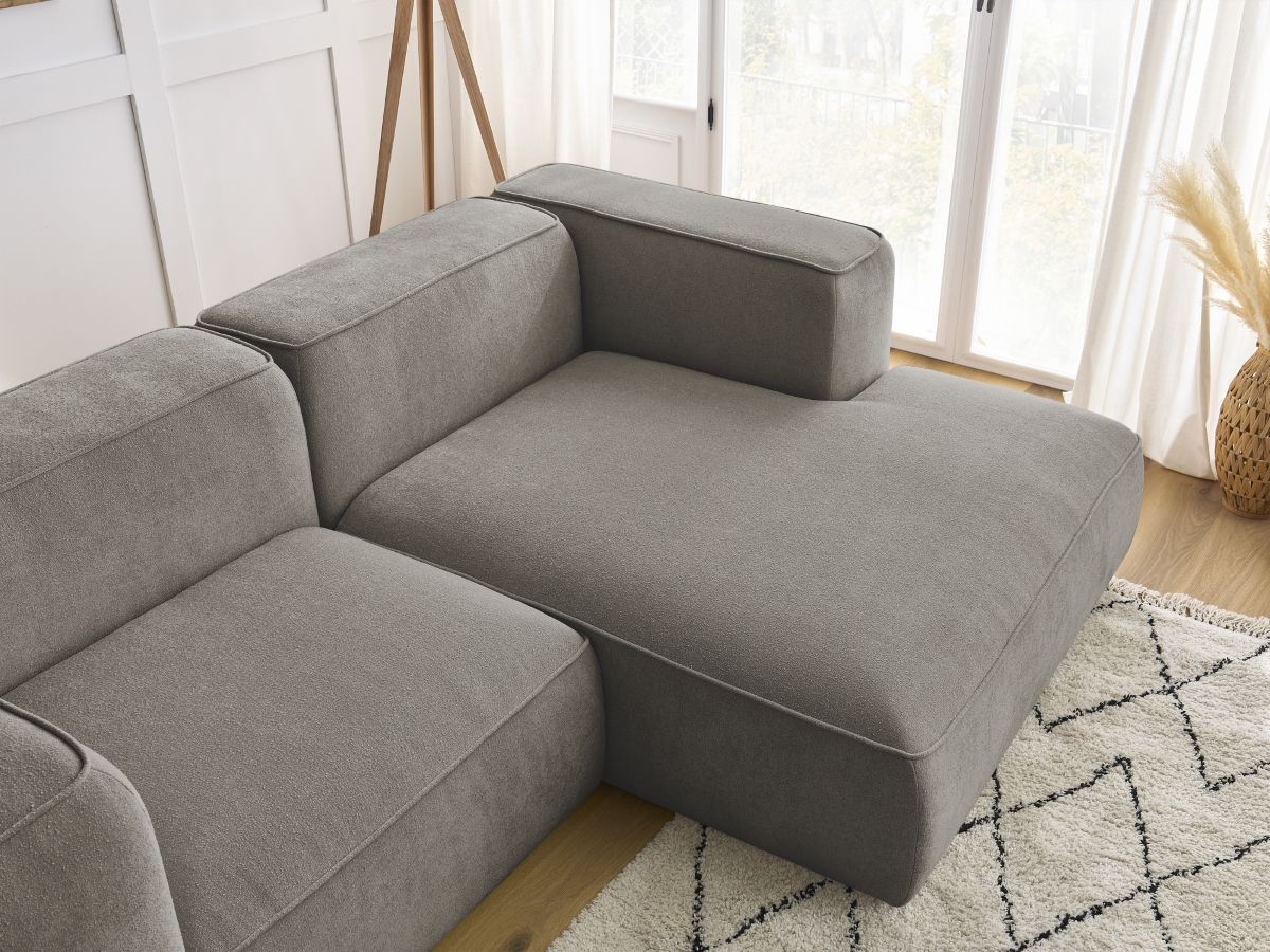 Bobochic Zephyr Ecksofa 260 × 165 cm Strukturstoff Taupe Ecke rechts