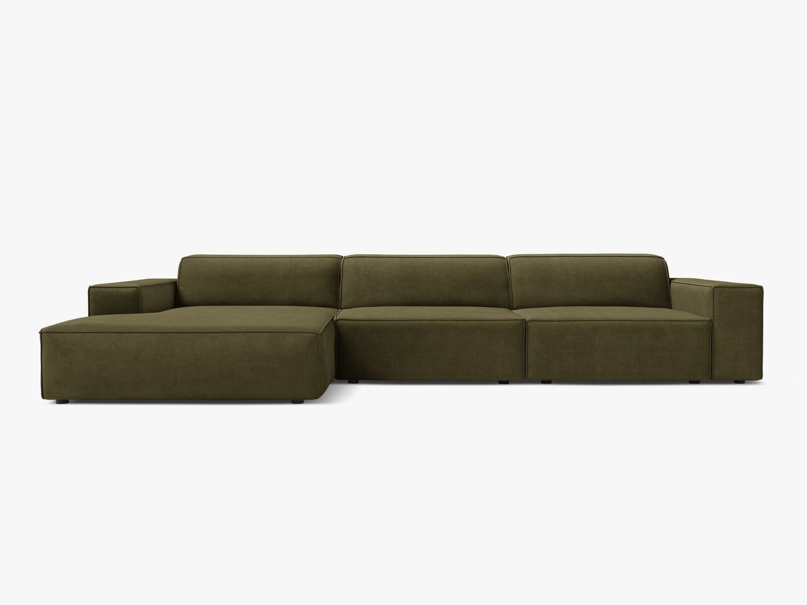 Micadoni Ecksofa Jodie 4-Sitzer Links Samt Bluvel Grün