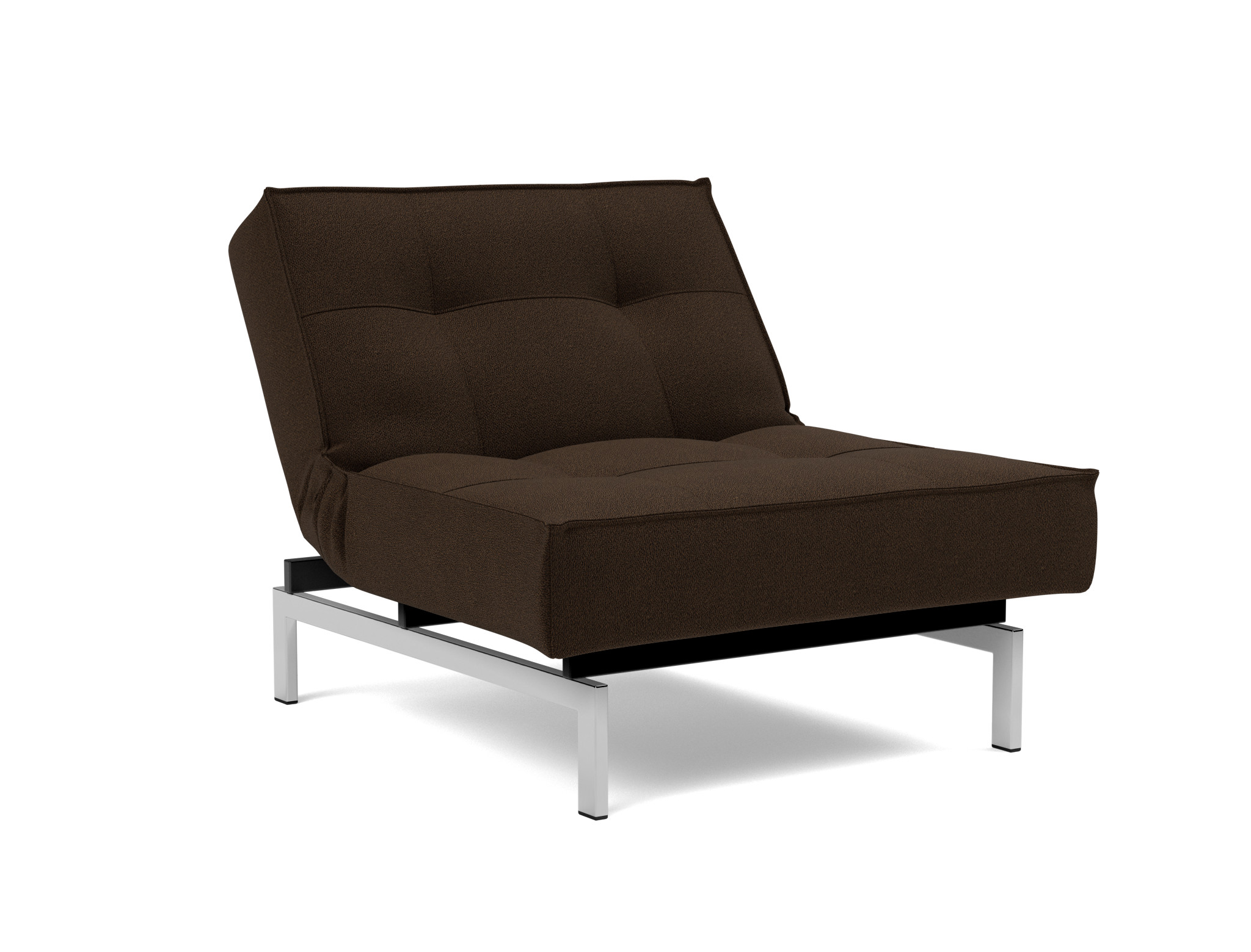 Sessel Splitback Strukturierter Stoff Taura 358-Chocco Beine Chrom