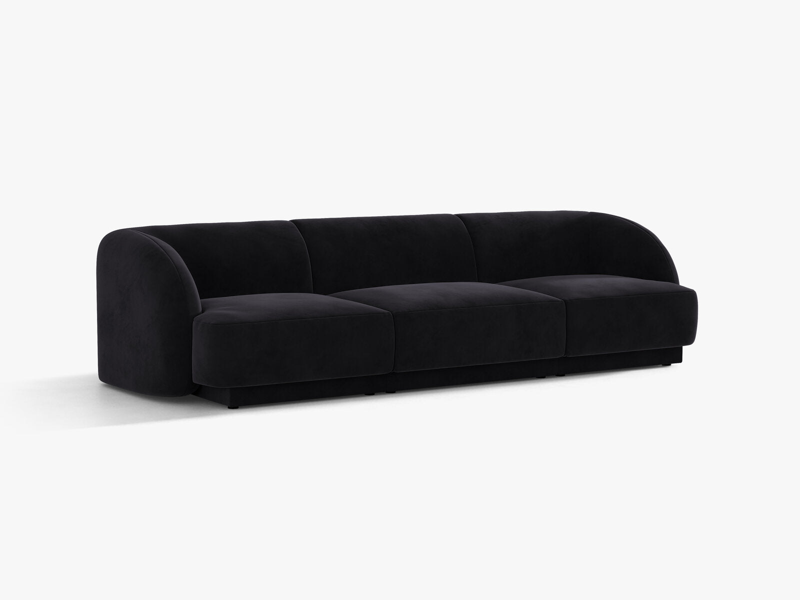 Micadoni Sofa Miley 3-Sitzer Samt Venus Schwarz