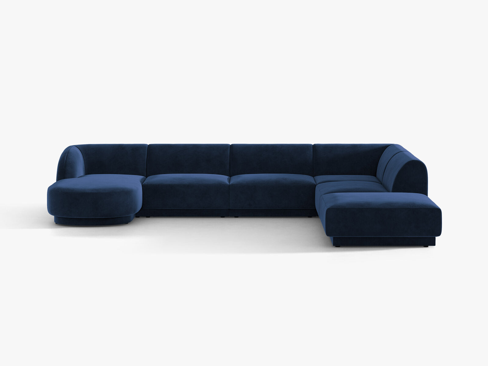 Micadoni Panorama-Ecksofa Miley 6-Sitzer Rechts Samt Bluvel Königsblau