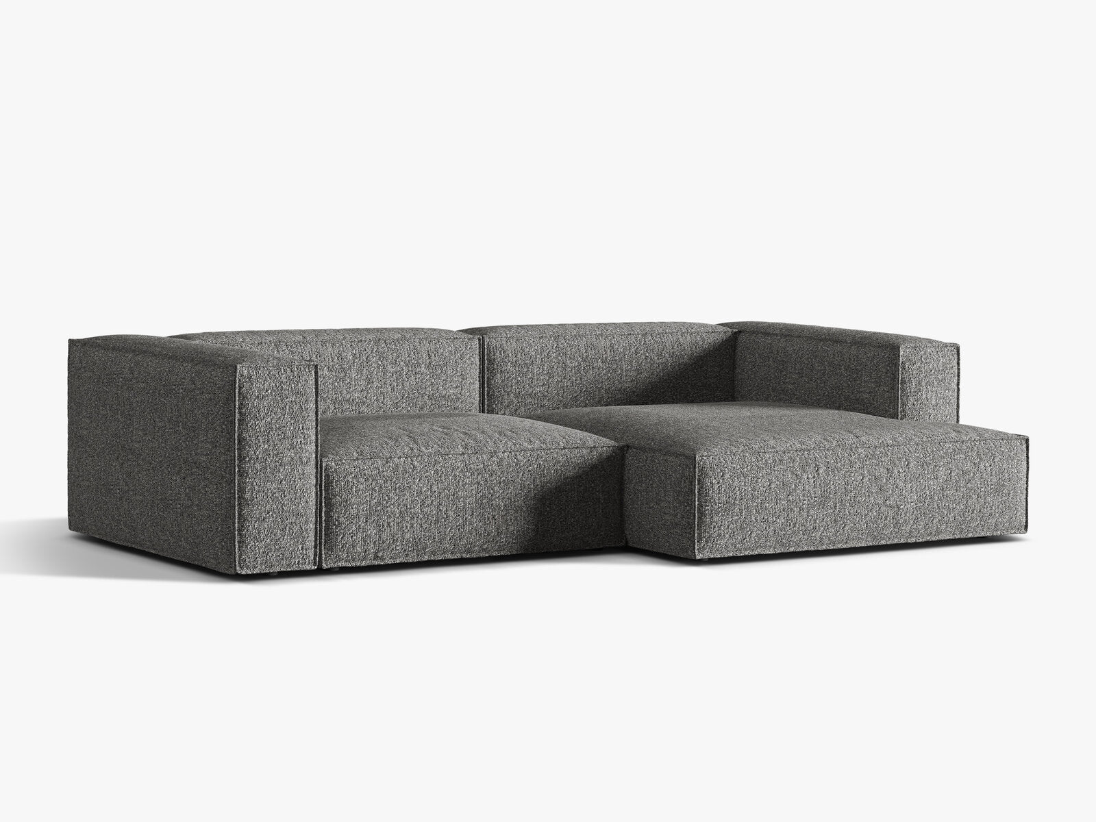 Micadoni Ecksofa Nuria 4-Sitzer Rechts Boucle Graphit