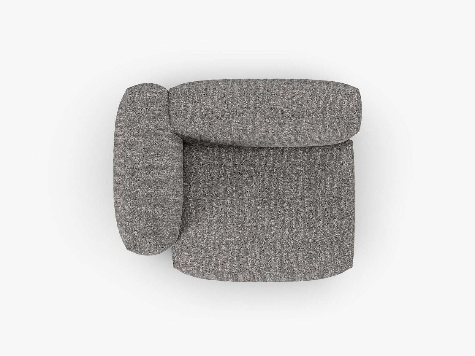 Micadoni Eckmodul mit Armlehne Martina 1-Sitzer 90cm Sitztiefe Links Boucle Monet Graphit